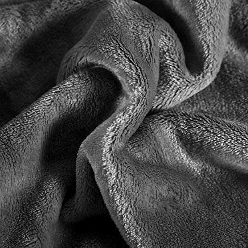 Large Flannel Fleece Throw Blanket (Two Pack 50"x70" / Grey)