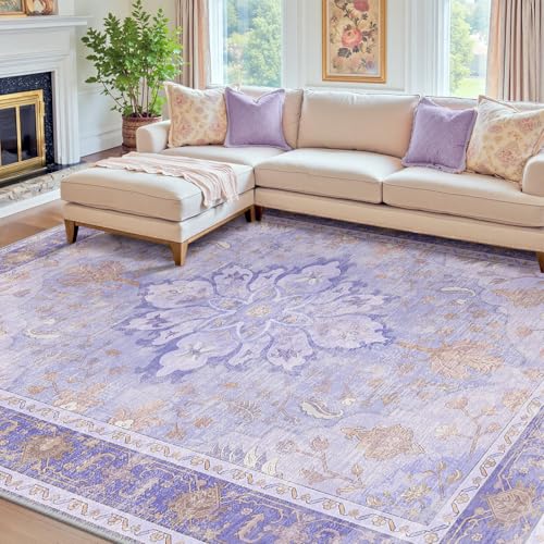 Washable Area Rug (Purple / 8' x 10' (Rectangular))