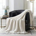 HOME Chunky Chenille Knit Throw Blanket (Bright White / 60" X 80")