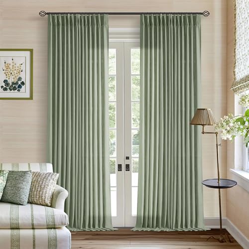 Sage Green 120 Inch Curtains High Ceiling Tall Curtains 2 Panels Set (Sage Green / 40"W x 120"L (Pack of 2))