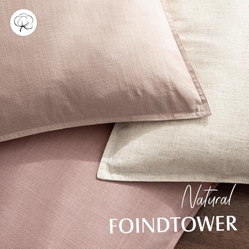 Linen Solid Decorative Throw Pillow Covers 26x26 Inch Rose Pink (26" x 26" (Pack of 2) / Blush)