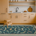 Brown and Green Kitchen Sink Runner Rug 2x5 (2' x 5' (Runner) / Teal)