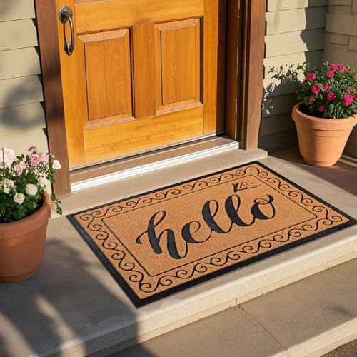 Welcome Mats for Front Door 29.5x17 (Yellow / 29.5x17 Inch)