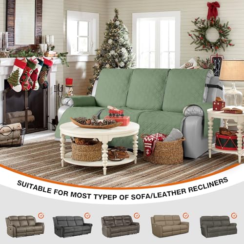 Waterproof Recliner Couch Covers Washable (Bean Green / 3 Seater)