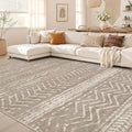 Boho 6x9 Area Rug Living Room Rugs Machine Washable Dark Brown (Dark Brown / 6' X 9' (Rectangular))