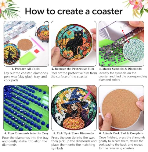 Halloween Diamond Art Coasters Kit (Halloween)