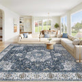Area Rug 8x10 Washable Rug (Vintage Blue / 8' x 10' (Rectangular))