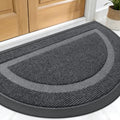Half Circle Front Door Mat Outside 29.5x17 All (Grey / 29.5" x 17")