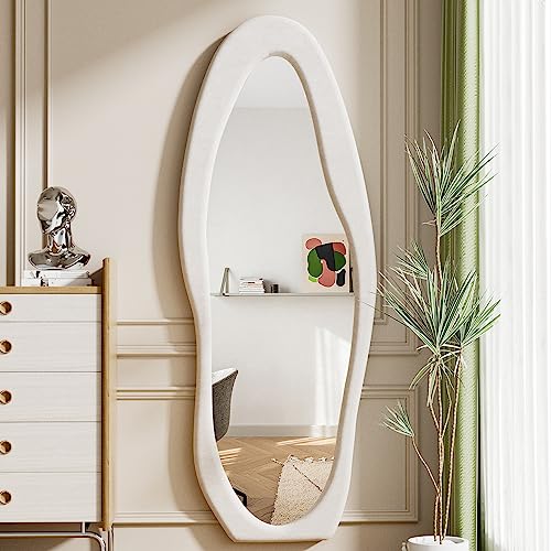 Wavy Floor Mirror (Irregular - White)