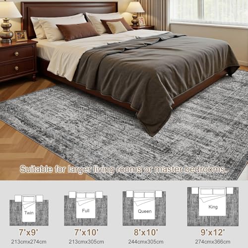 8x10 Area Rug Living Room Rugs (Dark Gray / 8' x 10' (Rectangular))