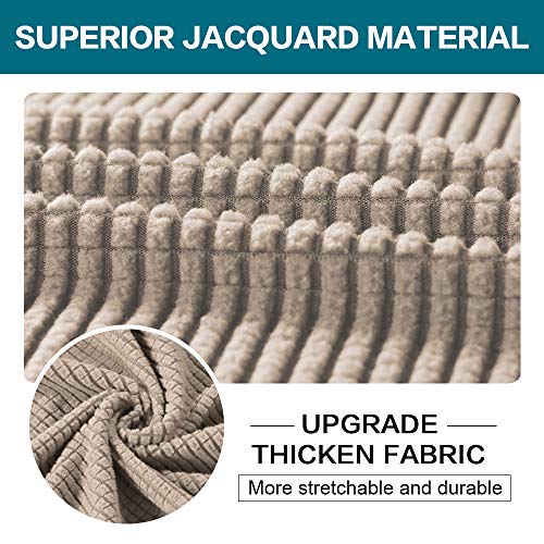 2 Piece Chair Covers Chair Slipcovers for Living Room Armchair Couch Cover Chair Sofa Cover with Individual Cushion Covers Furniture Cover for Chairs Feature Jacquard Fabric (Armchair (1 Cushion) / Sand)