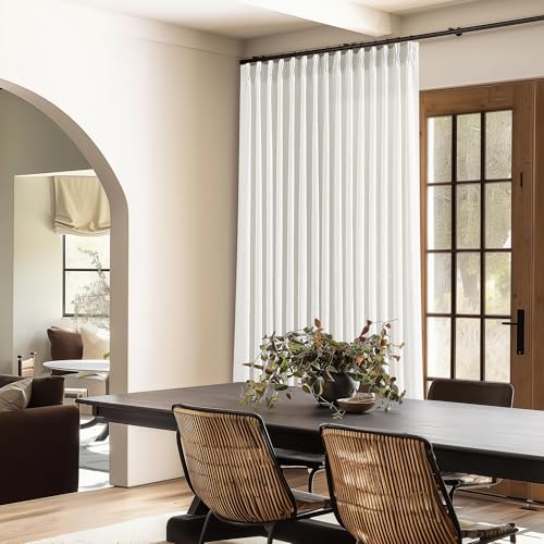 Beige White Pinch Pleated Extra Wide Curtain Panels 96 Inches Long 100 Wide (Beige White / 100"W x 96"L (Pack of 1))
