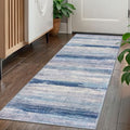 Modern Abstract Washable Rug Runner 2x5 Hallway Rug Runner Non (Blue/Grey/Beige / 2' x 5' (Runner))