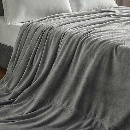 Fleece Blanket Soft Plush Oversized Bed Blanket Grey 120"x120" (Grey / Oversized King(120"x120"))
