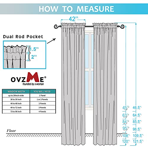 Sheer White Curtains 108" Inch Length 2 Panels Set (White / 42"W x 108"L (Pack of 2))