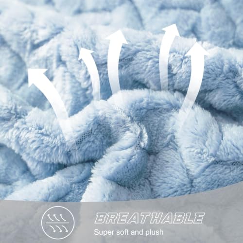 Soft Fleece Bed Blanket Twin Size (Light Blue / Twin ( 60x80 IN ))
