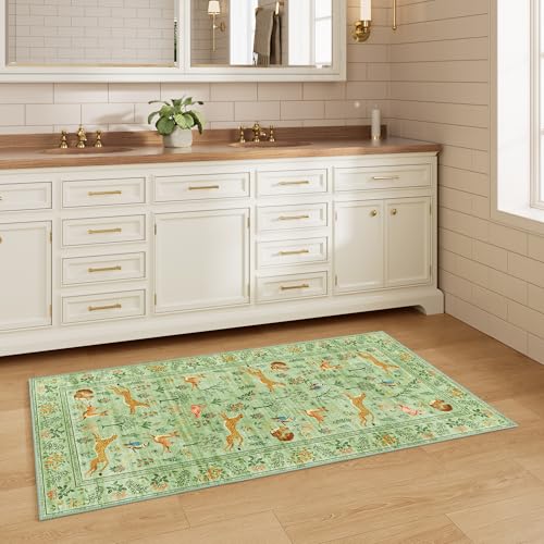 2x4 Rug for Entryway (Light Green(animal) / 2' x 4' (Rectangular))