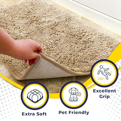 Super Absorbent Door Mat Indoor (Beige / 24" x 60")