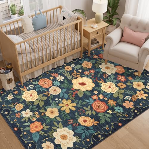 5x8 Area Rug for Bedroom (Navy Blue / 5' x 8' (Rectangular))