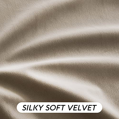 Velvet Curtains 108 inches Long (Camel Beige / 52"W x 108"L (Pack of 2))