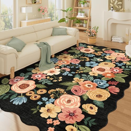 5x8 Washable Area Rug (Black (Big) / 5' x 8' (Rectangular))