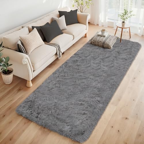2x6 Runner Rug for Bedroom (Dark Grey / 2' x 6' (Rectangular))