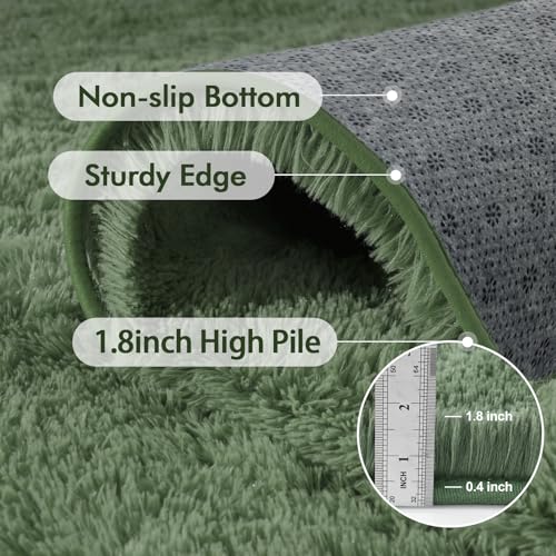 9x12 Ft Extra Large Shag Green Area Rug for Living Room (Bb Green / 9' X 12' (Rectangular))