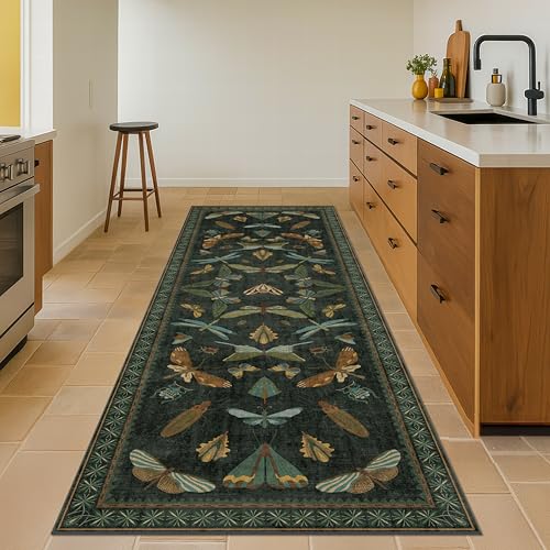 2x10 10ft Long Hallway Rug Runner (2' x 10' (Runner) / Dark Green)