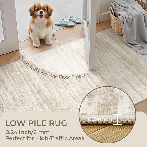 2x10 Runner Rug Non Slip (Brown/Beige / 2' x 10' (Runner))