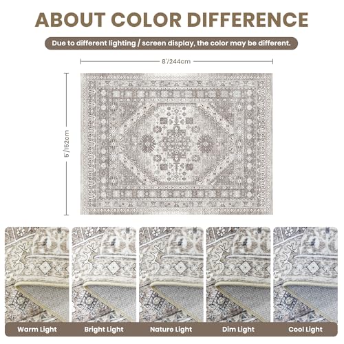 5x8 Area Rugs for Living Room (Brown/Beige / 5' x 8' (Rectangular))