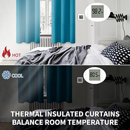 Peacock Blue Blackout Curtains for Living Room 95 Inch (Peacock Blue / 52"W x 95"L (Pack of 2))