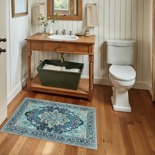 Washable Area Rug (Teal / 2' x 3' (Rectangular))
