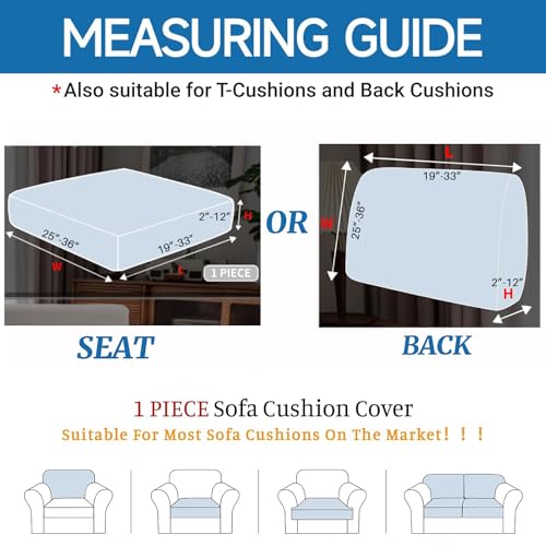 1 Piece Stretch Couch Cushion Covers Individual Sofa Slipcovers (Single Seat Cushion/Backrest / Navy Blue)