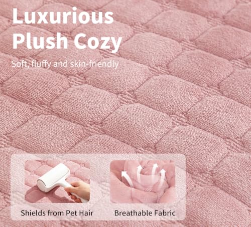 Sectional Velvet Couch Covers for 1 Seat (Pink / 1PC/35.4"x35.4"/Backrest & Single)