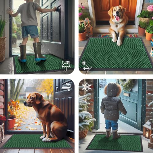 Front Door Mat Outside Entrance (Green / 47" X 23")