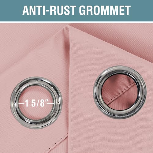 Blackout Curtain for Living Room Thermal Insulated Window Treatment Curtain Extra Long 96 inch Length Energy Saving Grommet Top Blackout Drape (52"W x 96"L (Pack of 1) / Baby Pink)