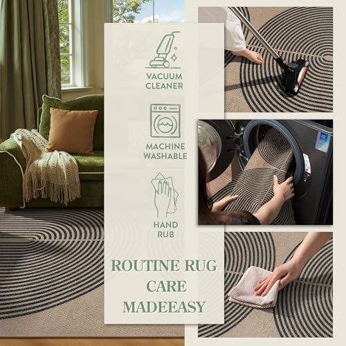 Modern Rainbow Easy Jute Rug (3' x 5' (Rectangular) / Nature/Black Rainbow)