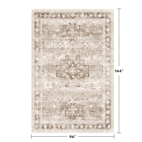 Beige Boho Rug for Living Room 8x12 (8' x 12' (Rectangular) / Latte / Beige)