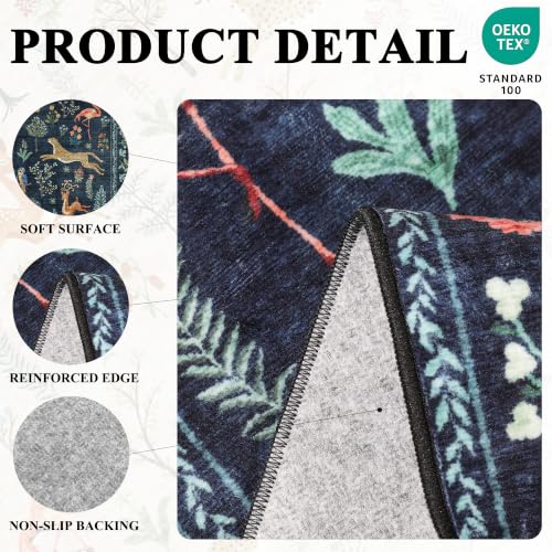 3x4 Rug Washable Animal Area Rug for Entryway Non Slip (Navy Blue (Animal) / 3' x 4' (Rectangular))