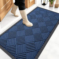 Front Door Mat Outside Entrance 47x23 (47" X 23" / Navy Blue Diamond)