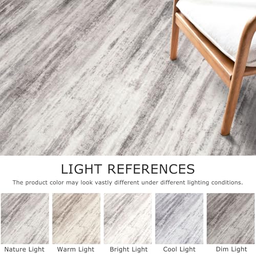 Modern Abstract Hallway Runner (Grey/Light Beige/Brown / 2' x 12' (Runner))
