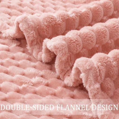 3D Fleece Twin Size Blanket for Bed (Dusty Pink / Twin ( 90x66 IN ))