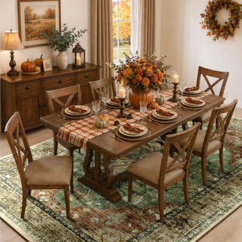 Washable Area Rug (Brick/Brown/Green / 8' x 10' (Rectangular))