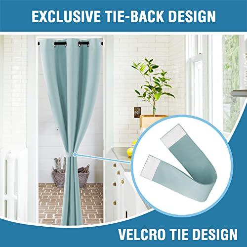 Doorway Curtain Blackout Closet Door Curtain Room Divider Window Treatment Curtain for Bedroom Thermal Insulated Privacy Drape Soundproof Grommet (42"W x 80"L (Pack of 1) / Mineral Blue)