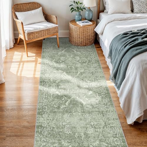 2x5 Washable Runner Rug (Muted Sage Green / 2x5)