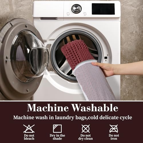 Waffle Bathroom Runner Rugs (Dark Red / 2' X 6')