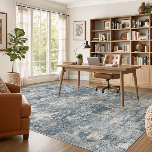 7x9 Area Rugs Living Room (Blue / 7' X 9' (Rectangular))