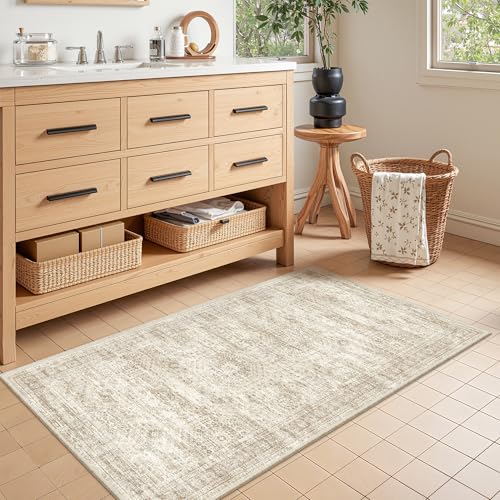 2x4 Rug Runners for Hallways Non Slip (Beige/Ivory / 2' x 4' (Runner))