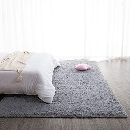 Super Soft Shaggy Rugs Fluffy Carpets (8' x 10' (Rectangular) / Grey)