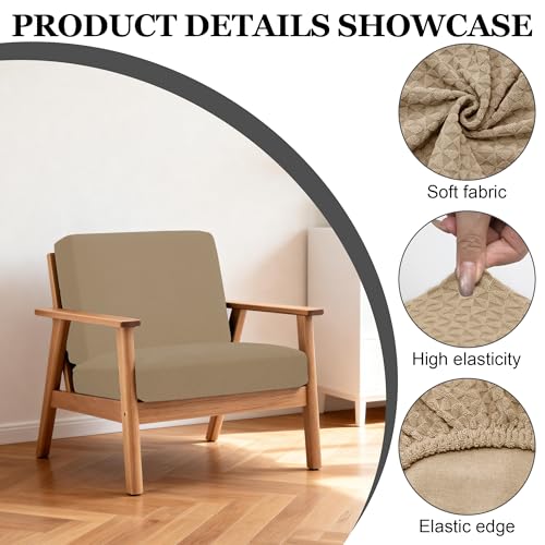 4 Pcs Outdoor Cushion Covers (Khaki / Jacquard-4PCS)